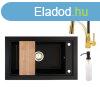 Grnit mosogat Nero Panama + Duo-Flex csaptelep + vgdeszk
