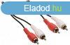 Sztere Audio Kbel 2x RCA Dug - 2x RCA Dug 10.0 m Fekete