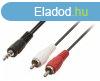 Sztere Audio Kbel 3.5 mm-es Dugasz - 2x RCA Dug 5.00 m Fe