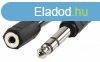 Sztere Audio Adapter 6.35 mm-es Dug - 3.5 mm-es Aljzat Fek