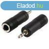 Sztere Audio Adapter 3.5 mm-es Dugasz - 6.35 mm-es Aljzat F