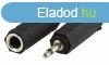 Mono-Audio Adapter 3.5 mm-es Dugasz - 6.35 mm-es Aljzat Feke