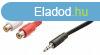 Sztere Audio Kbel 3.5 mm-es Dugasz - 2x RCA Aljzat 0.20 m 